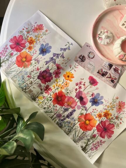 Static Cling Flower Window Decals - شيت زهور للزجاج والنوافذ
