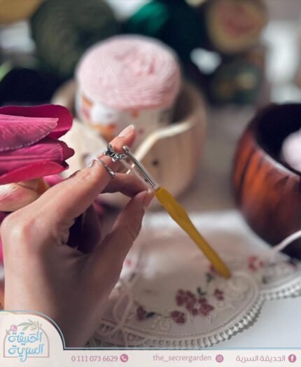 خاتم فراشة لخيط الكروشية Butterfly ring for crochet