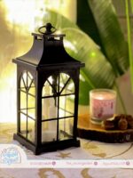 فانوس عتيق أسود بشمعة ثلاثية - Image 3