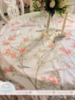 مفرش أبيض بزهور سيمون وعصافير - Image 5