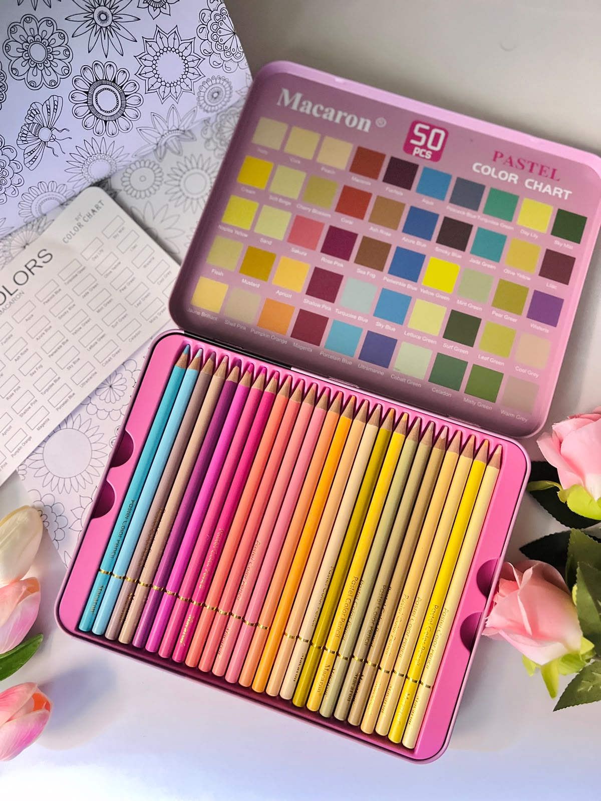 WhatsApp Image 2026-09-07 at 6.32.45 PM (2) 50Pcs Macaron Colored Pencil Set Soft Pastel Drawing Pencil Set Crayons Colour - علبة ألوان خشب 50 لون - Image 1