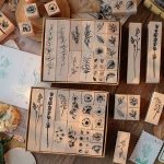 ختامات زهور وورق شجر - Flowers and Leaf Stamps