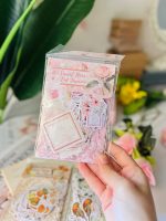 100Pcs Vintage Floral Scrapbook Paper & Junk Journal Stickers - Image 10